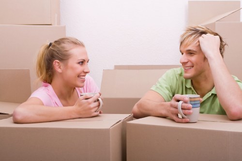 Furniture and boxes loaded for a Soho man and van move