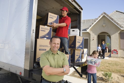 Packed boxes and furniture ready for a central London relocation