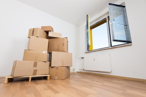 Furniture and boxes being loaded for a Soho move